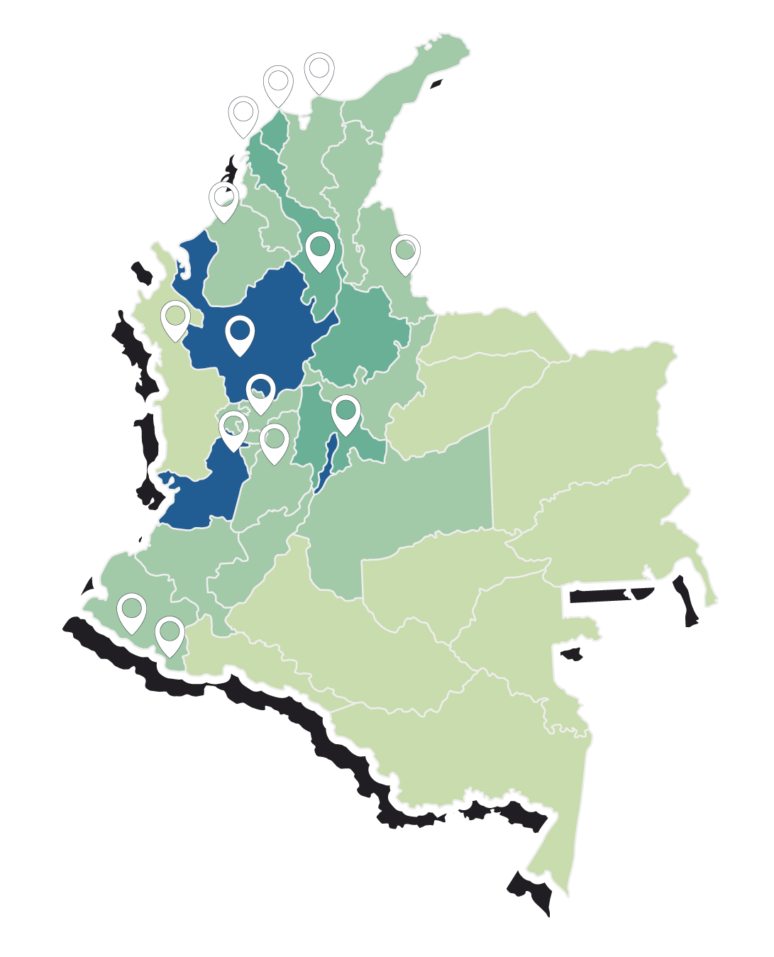 Mapa de cobertura Skytrans Colombia